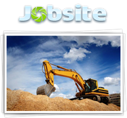 Jobsite logo and backhoe